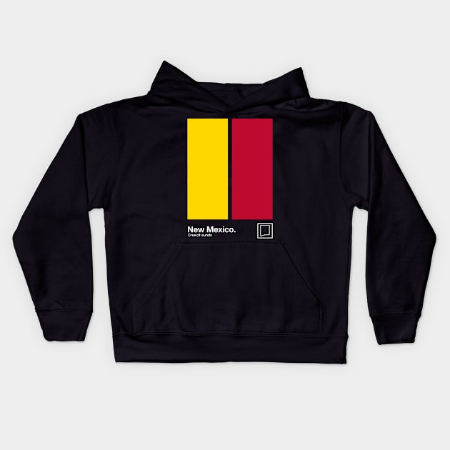 New Mexico State Flag  // Original Minimalist Artwork Poster Design Kids Hoodie by DankFutura